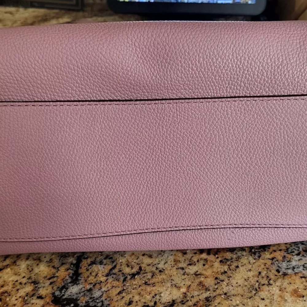 Coach Edie Turnlock Large Purse 36855 Dusty Rose Leather Shoulder Bag - Picture 7 of 7